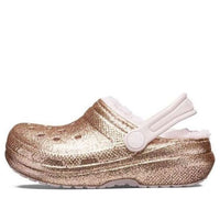 (GS) Crocs Classic Lined Glitter Clogs 'Gold Pink' 207462-2UB