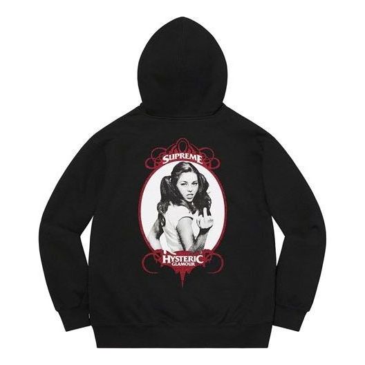 Supreme x HYSTERIC GLAMOUR Zip Up Hooded Sweatshirt 'Black White Red' SUP-SS21-541