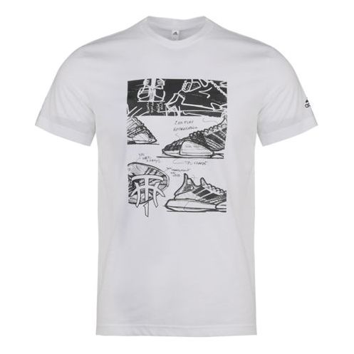 adidas Basketball Sports Round Neck Short Sleeve White DU6720