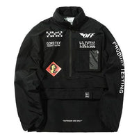 Off-White Half Zipper Pullover Long Sleeves Stand Collar Logo Jacket Version Black OFWJK62O001MBBKA