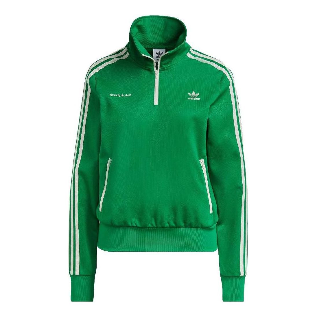 (WMNS) adidas x Sporty & Rich Half-Zip Track Jacket Asia Sizing 'Green' IB2156