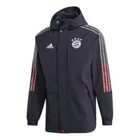 adidas Black Bayern Munich Soccer/Football Sports Hooded Jacket Gray FR3983