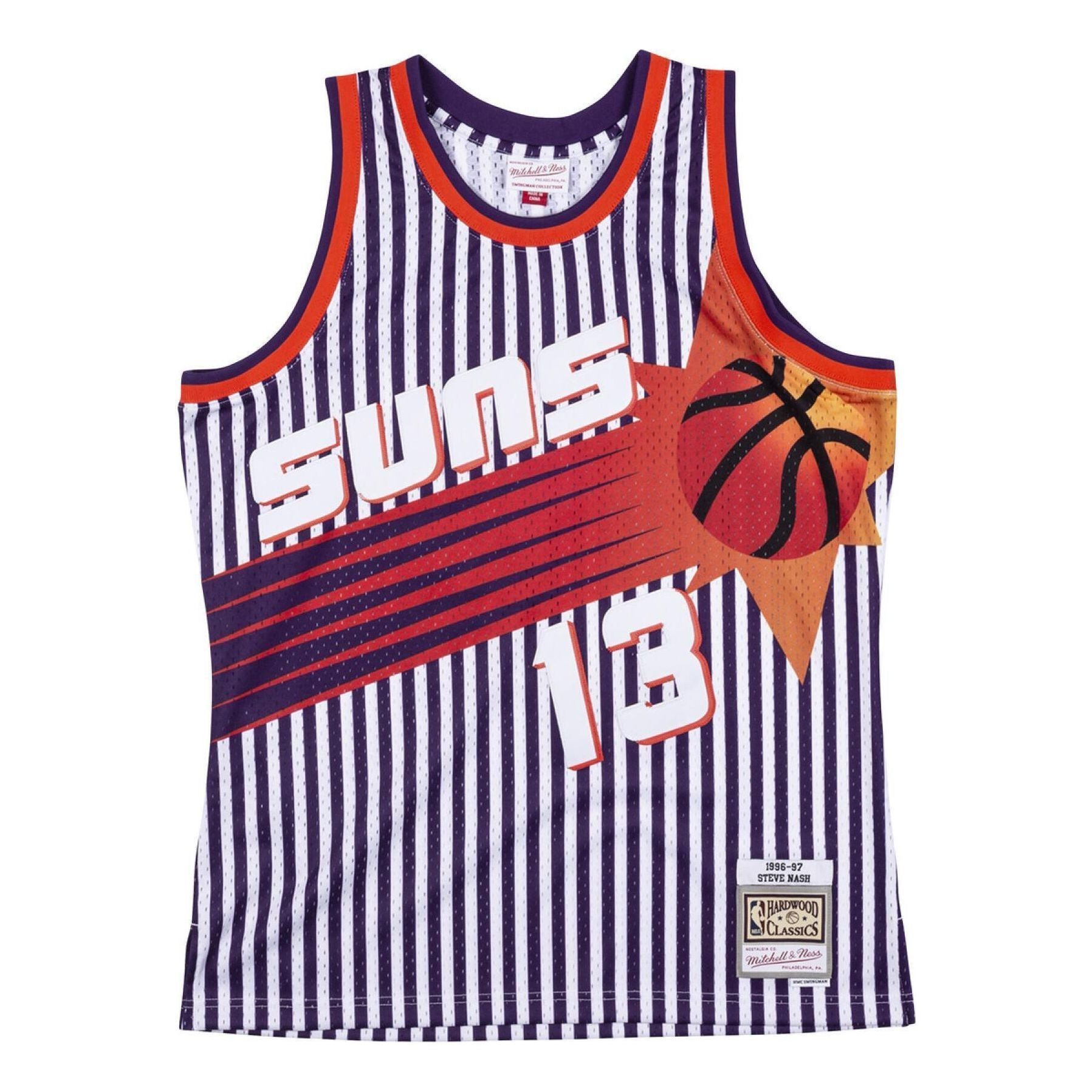 Mitchell & Ness x NBA Phoenix Suns 1996-97 Stripe Jersey 'Steve Nash 13' SMJYBW19047-PSUPTPR96SNA