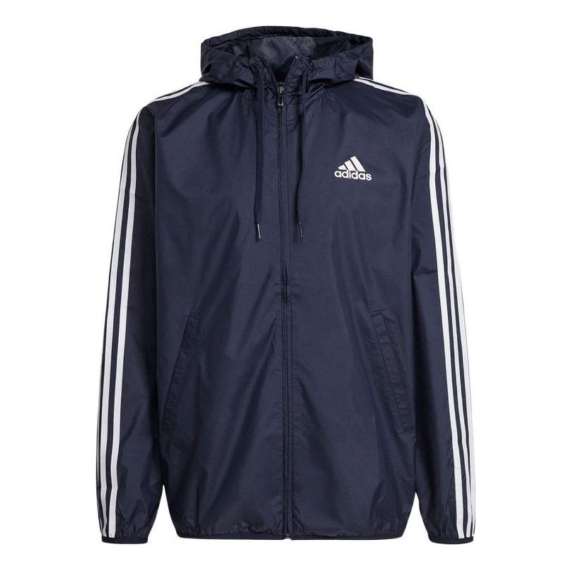 adidas Primegreen Essentials 3-Stripes Windbreaker Jacket 'Navy' GK9028