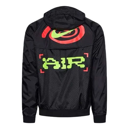 Nike Air Pattern Printing Sports Hooded Jacket Black CW4708-010