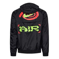 Nike Air Pattern Printing Sports Hooded Jacket Black CW4708-010