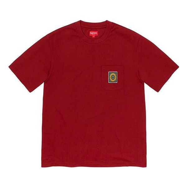 Supreme FW19 Week 10 Crest Label Pocket Burgundy Tee SUP-FW19-948