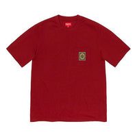 Supreme FW19 Week 10 Crest Label Pocket Burgundy Tee SUP-FW19-948