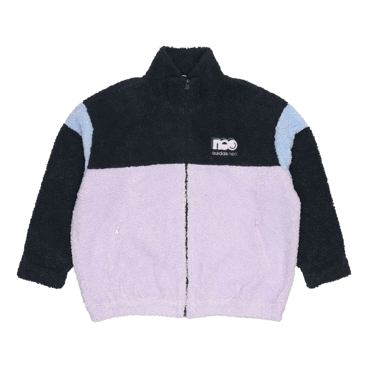 (WMNS) adidas Neo Fleece Jacket Asia Sizing 'Purple Black Teal' GU0838