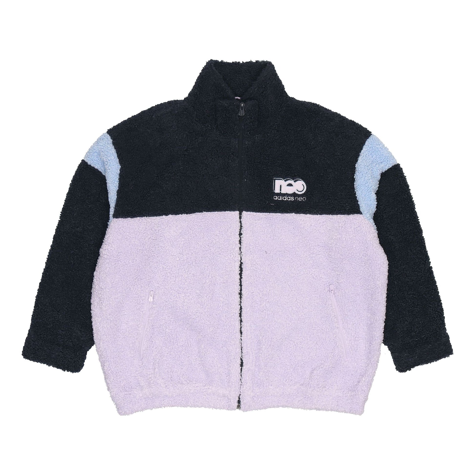 (WMNS) adidas Neo Fleece Jacket Asia Sizing 'Purple Black Teal' GU0838