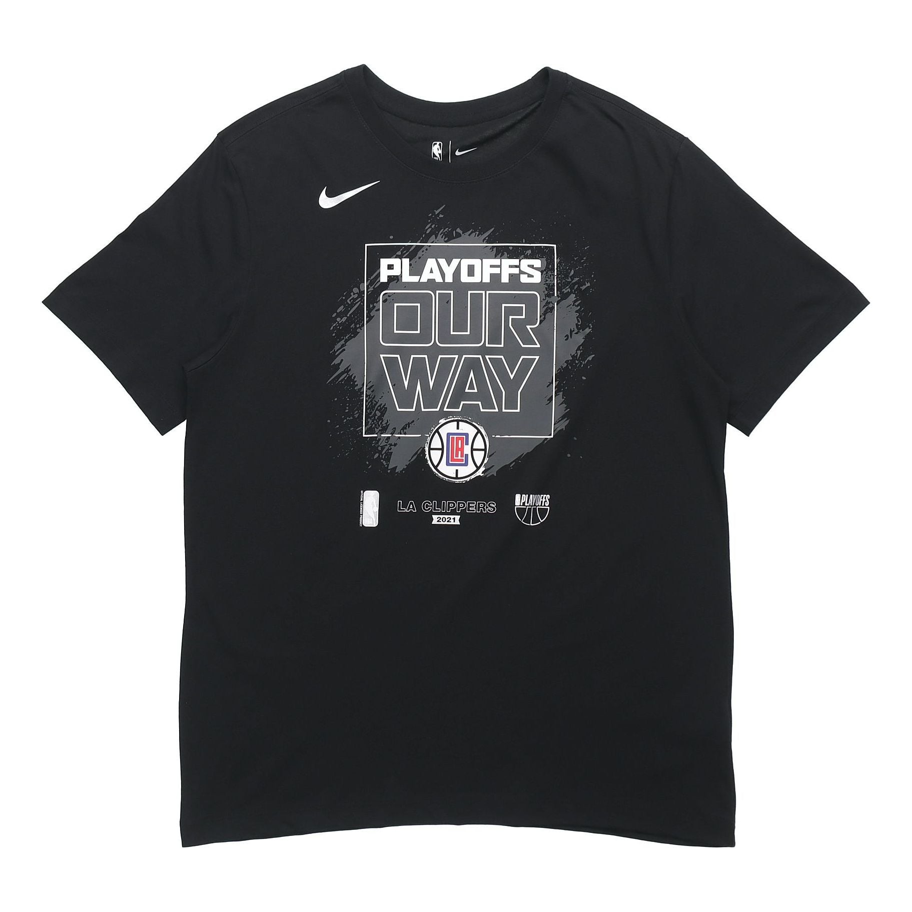 Nike NBA Los Angeles Clippers Logo Alphabet Printing Basketball Sports Short Sleeve Black DQ8987-010