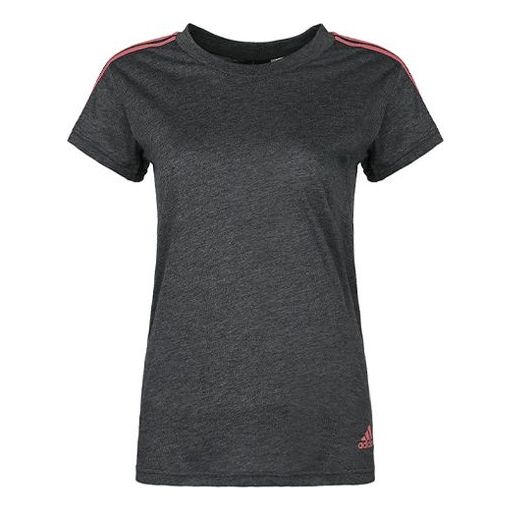 (WMNS) adidas Pink Stripe Short Sleeve Gray CF8834