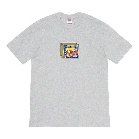 Supreme FW19 Week 7 Cheese Tee Printing Short Sleeve Unisex Gray SUP-FW19-759