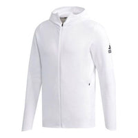 adidas Casual Sports Windproof Long Sleeves Hooded Jacket White DM1382