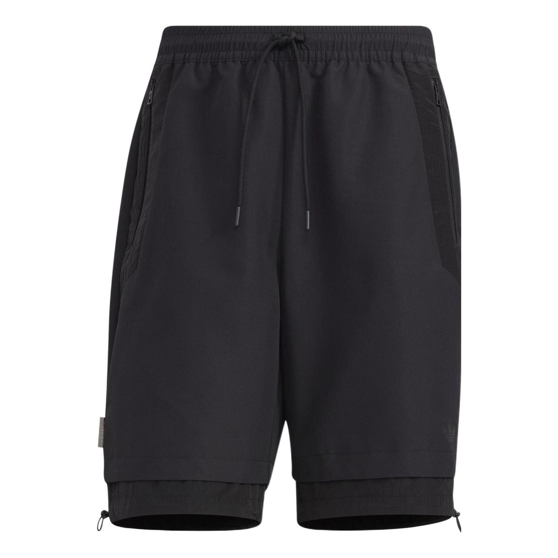 Men's adidas Solid Color Pocket Lacing Sports Shorts Black HE6604