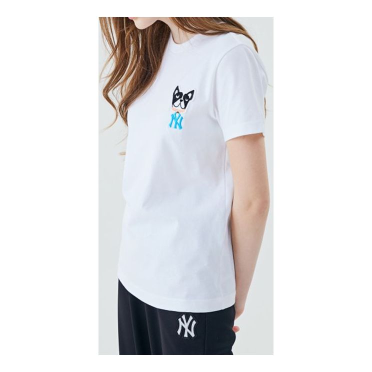 MLB New York Yankees Basic Embroidered Puppy Short Sleeve Unisex White 31TSC1031-50W