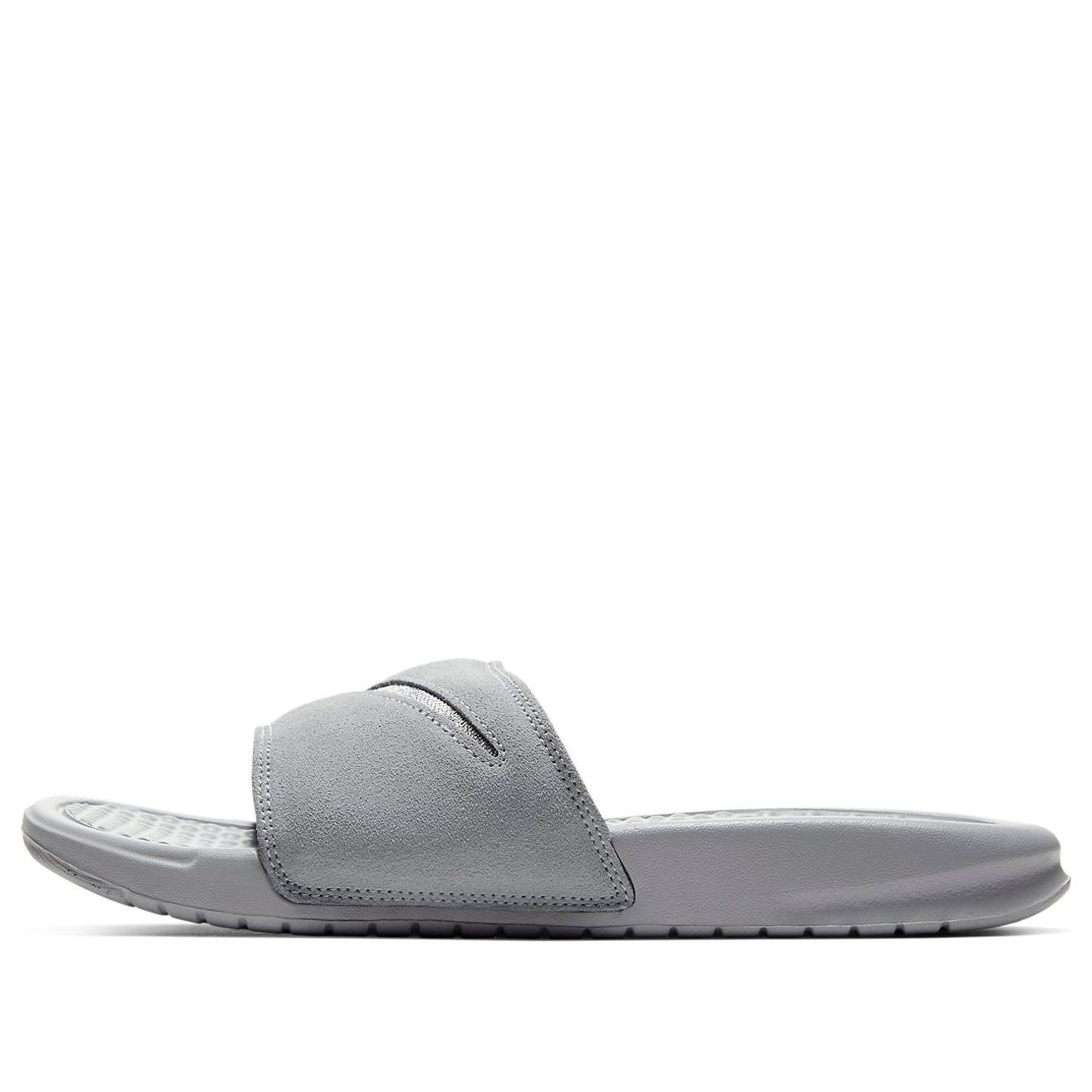 (WMNS) Nike Benassi Jdi Leather SE Gray Slippers AQ8651-002
