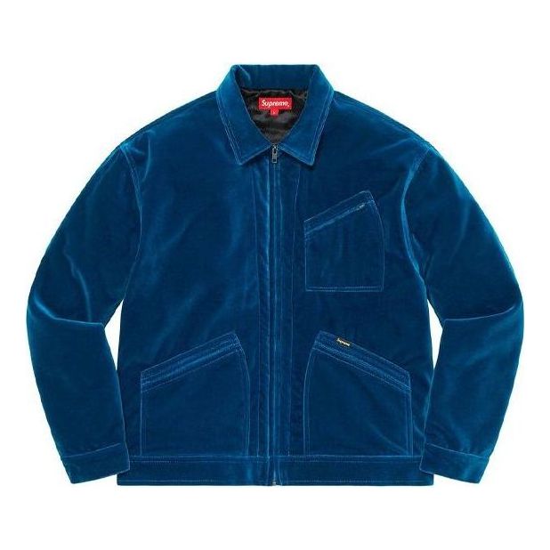 Supreme Velvet Work Jacket 'Blue' SUP-FW20-278