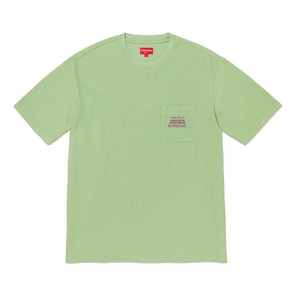 Supreme FW19 Week 2 Waffle Pocket Tee Short Sleeve Unisex Green SUP-FW19-291