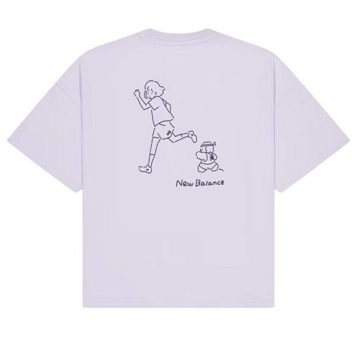 (WMNS) New Balance Running Graphic T-Shirt Asia Sizing 'Blue' AWT42319-GRV