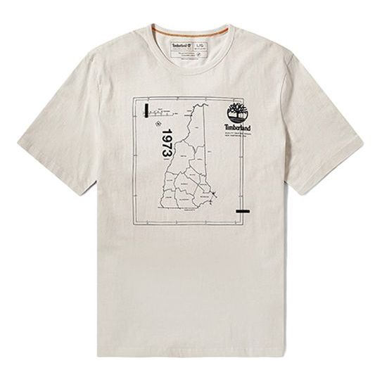 Men's Timberland Pattern Printing Short Sleeve White A2EV8-130