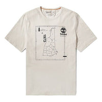 Men's Timberland Pattern Printing Short Sleeve White A2EV8-130