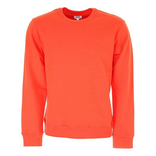 Men's KENZO SS21 Pure Cotton Logo Round Neck Long Sleeves Pullover Orange F665SW1324MD-21
