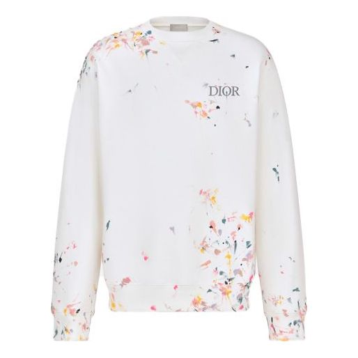 DIOR SS21 Painting Print Logo Oversized Sweater For Men Grey 183J687A0531-C089