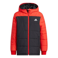 (GS) adidas Padded Jacket Asia Sizing 'Black Red' H45029