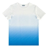 DIOR Degrade Oblique Cotton Gradient Crewneck Short Sleeve Unisex White/Blue 023J600B0624-C085