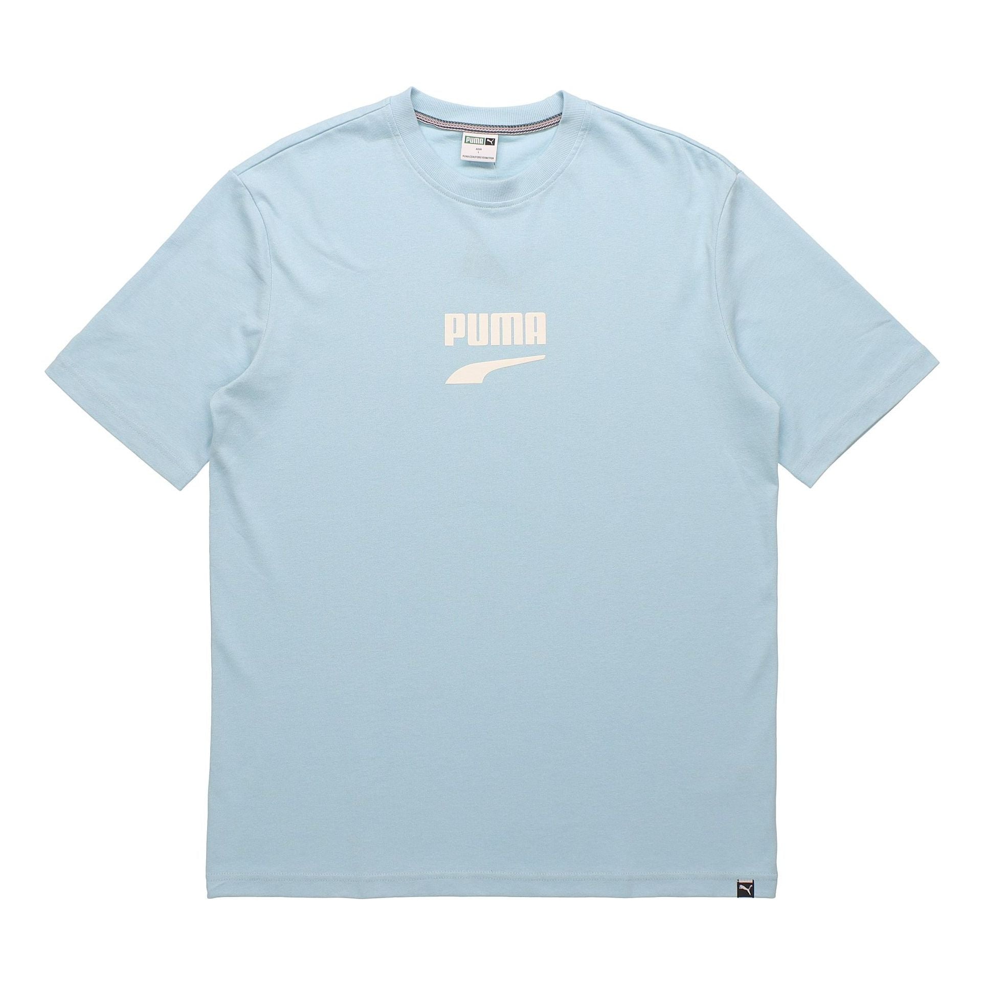 PUMA Downtown Classical Logo Short Sleeve TEE Blue 597348-18