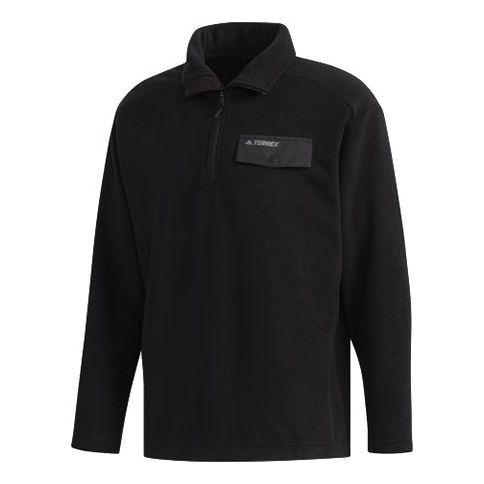 adidas Xplr Flpullover Pocket Zipper Stand Collar Pullover Black EH4984