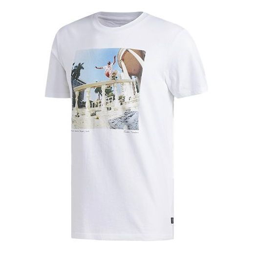 adidas originals Nestor Tee Printing Round Neck Sports Short Sleeve White DU8319