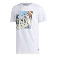 adidas originals Nestor Tee Printing Round Neck Sports Short Sleeve White DU8319