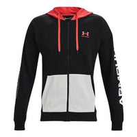 Under Armour Rival Colorblock Fleece Full Zip Jacket 'Black White Orange' 1361605-001