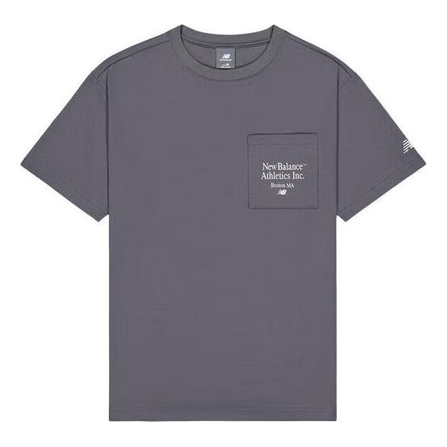 New Balance Graphic Pocket T-shirt Asia Sizing 'Grey' AMT42316-CAS