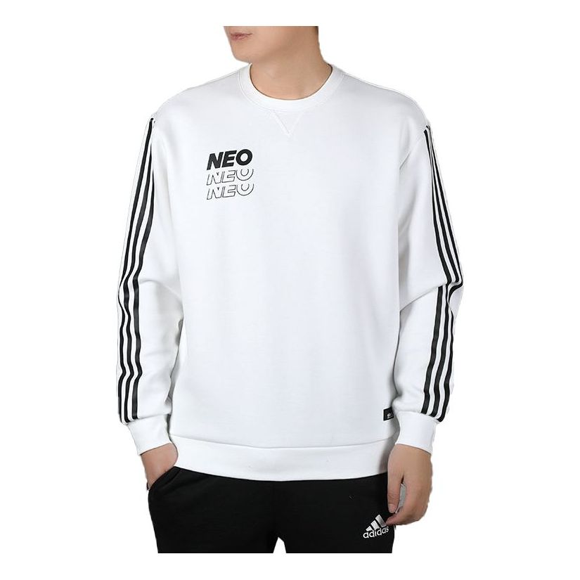 Men's adidas neo Round Neck Sports White FN6541