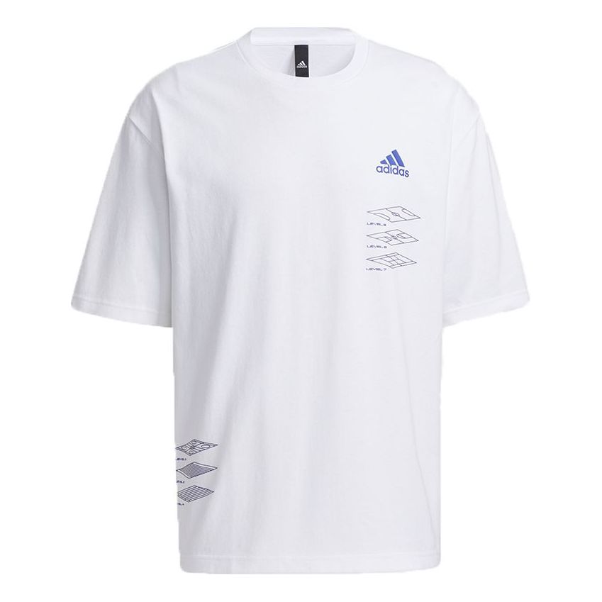 adidas St Rlx Game Tee Casual Sports Breathable Printing Short Sleeve White H40194