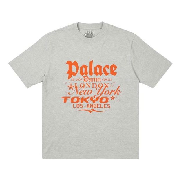 PALACE Classic Alphabet Printing Short Sleeve Unisex Gray P20TS221