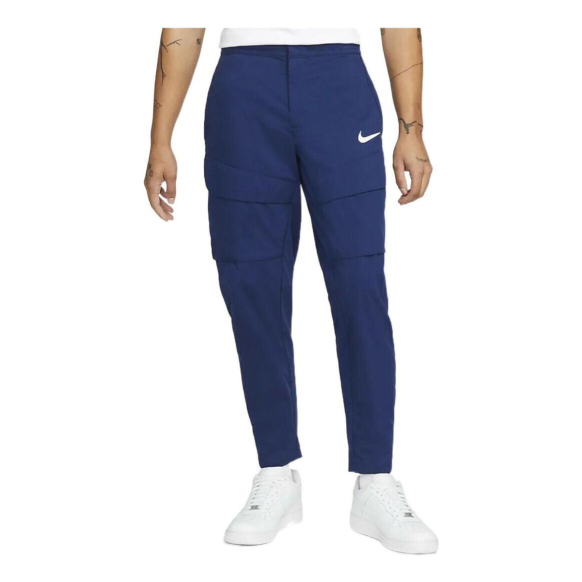 Men's Nike Printing Brand Logo Solid Color Straight-Leg Casual Pants/Trousers Blue DO4886-492