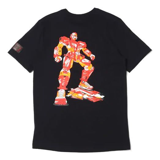 Men's Nike Sportswear Transformers Printing Sports Round Neck Short Sleeve Black T-Shirt DJ1398-010