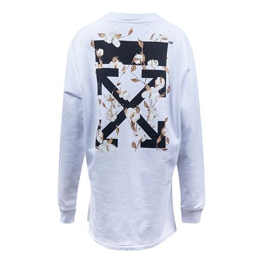 (WMNS) Off-White Arrow Round Neck White Hoodie OWDB098R190030430110