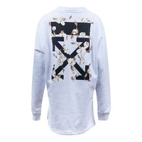 (WMNS) Off-White Arrow Round Neck White Hoodie OWDB098R190030430110