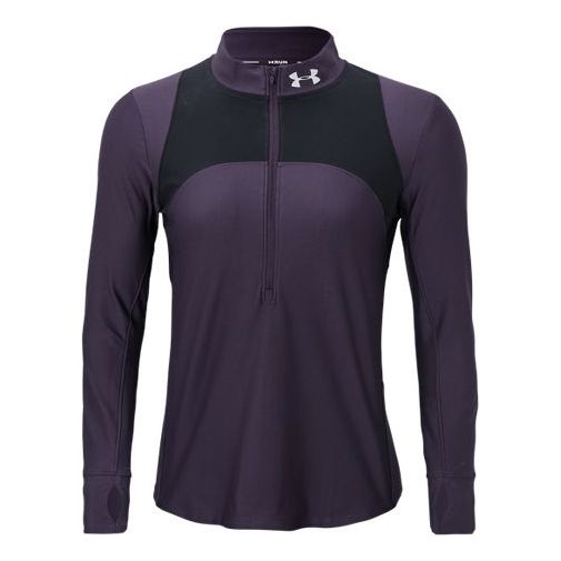 (WMNS) Under Armour Qualifier 1/2 Zipper Sports Tops Purple 1326512-595
