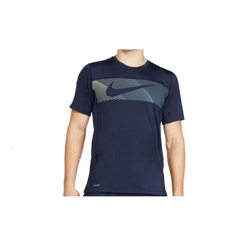Nike Printing Round Neck Short Sleeve Training Navy Blue CT2923-451