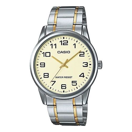 CASIO Stainless Steel Strap Gold Dial Men's Analog Mens MTP-V001SG-9B