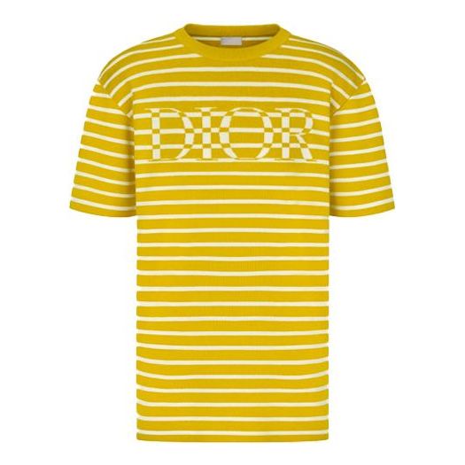 DIOR SS21 Cotton Blending Stripe Male Yellow 183M647AT234-C280