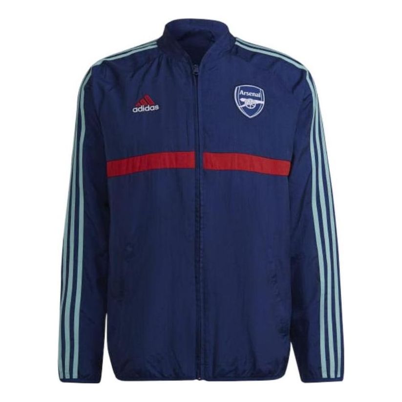 Men's adidas Stripe Logo Soccer/Football Training Sports Jacket Arsenal Blue GR4212