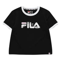 FILA FUSION Funny Logo Printing high waist Short Sleeve Black T61W033104A-BK