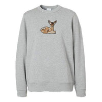 (WMNS) Burberry Deer Pattern Cotton Loose Swea Grey 80321171